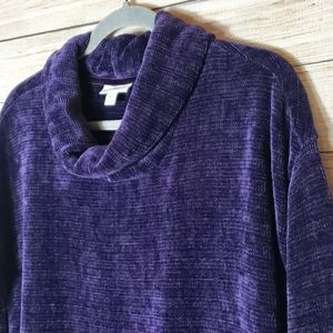 J Jill Purple Pullover Sweater with Cowl Neck Size XS P  Super Soft